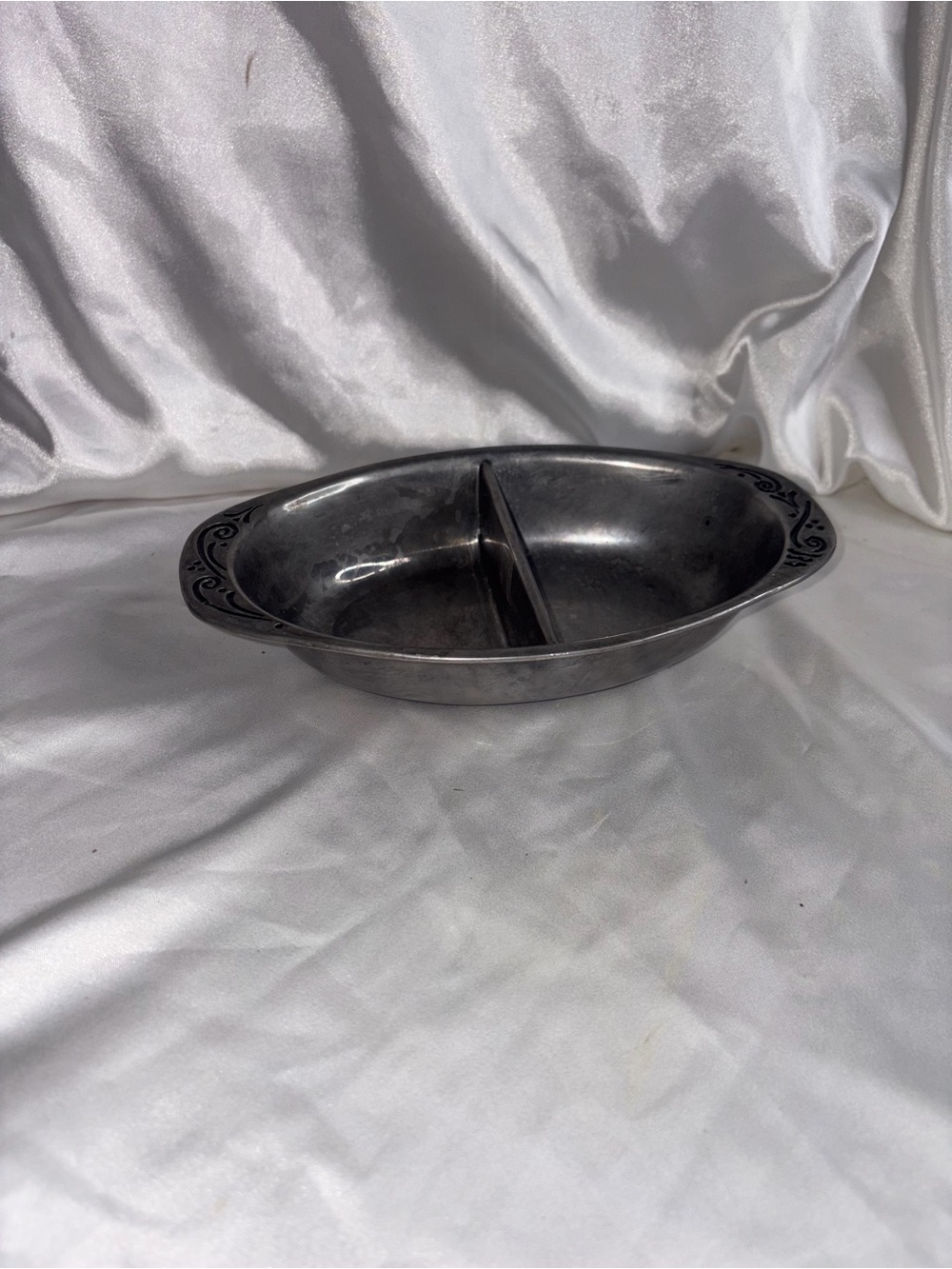 Lenox Spyro Holloware Metal Divided Serving Dish